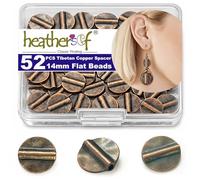 Copper Smooth Flat Bead Jewelry Spacer Beads Kit Jewelry Findings Beading Assortment DIY Accessories for Bracelet Necklace Jewelry Making