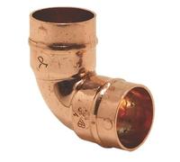 Copper Solder Ring Equal 90° Elbows 15MM, Suitable for Drinking Water, Suitable for Water, Oil & Gas Systems, Suitable for Hard & Soft Water Areas, 5 in Pack