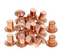 Copper Solid Rivets,50Pcs M5 Round Head Fastener 0.2" Dia x .24" Length for Electrical Applications Finish Tone
