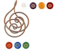 Copper Spiral Hand Rings, Copper Palm Ring, Reiki Spiral Hand Rings with Crystal Gem, Handmade Cuff Jewelry for Meditation, Healing, Manifestation, Breathwork & Energy Alignment for Women & Men