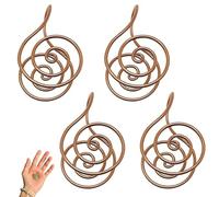 Copper Spiral Hand Rings Reiki Spiral Hand Rings for Meditation & Energy Healing, Spirals Copper Conductors with crystal amplifier or without for Reki Healers and Energy workers(No Gem,4pcs)