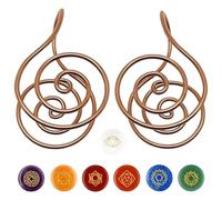 Copper Spiral Hand Rings With Crystal Gem, Copper Palm Ring Reiki Spiral Hand Rings, Reiki Energy Men Bracelets, For Meditation Healing Manifestation Breathwork & Energy Alignment