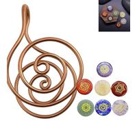 Copper Spiral Hand Rings, with Crystals Gem, for Meditation, Healing, Manifestation, Breathwork & Energy Alignment for Women & Men (1pcs)