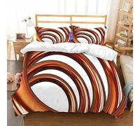 Copper Spiral King Size Duvet Cover Sets Bedding Set King Size 230x220 3D Print Abstract Art King Duvet Covers Soft Microfiber Zippered Quilt Cover and 2 Pillowcases M.1315