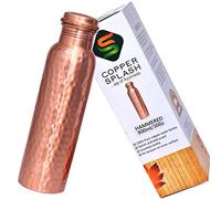 Copper Splash Hammered Pure Copper Water Bottle - no Joint and Leak Proof Copper Pitcher - no Messy Label - Have Ayurvedic Health Benefits. Holds 900 Mililitre or 30 Ounce