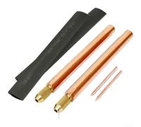 Copper Spot Welding Pen with 25mm Square Tip and Brass Collet for Battery DIY Projects, Lightweight Handheld Welding Tool Set(A)