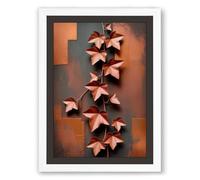 Copper Star Cascade Geometric Framed Wall Art Print A1 (84.1×59.4cm) White, Wall Decor for Living Room, Bedroom, Office & Home, Ready to Hang, Art Gift