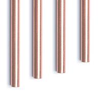 Copper Straws - 100% Copper Drinking Straws Set of 4 - Standard Size 6.7' - Best Size for Your Moscow Mule Copper Mug - Pure Premium Copper with Food Safe Lacquer to Keep The Shine.
