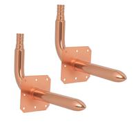 Copper Stub Out Elbow 1/2" x 6" with Wall Flange, PEX Fittings Crimp Barb for PEX-B/C Pipe, ASTM F1807 Certified Copper Plumbing Connector for Water Supply Lines - 2 pack