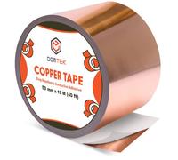 Copper Tape Slug Repellent (50mm wide, 12.2M Roll) - Double-Sided Conductive Adhesive Tape for Shielding & Guitar Repairs, Grounding, Paper Circuits, Stained Glass, DIY Crafts