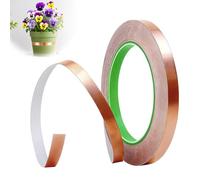 Copper Tape Slug Repellent Tape, Copper Foil Tape with Conductive Adhesive Dual Conductive Tape for Stained Glass Guitar EMI Shielding Electric Connection Anti Slug Snail Repellent (0.32inch x 66ft)