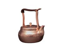 Copper Tea Kettle Chinese Ceremony Maker for Home Handmade with Non-Slip Handle Vintage Hammered Pot for Stove and Hob(800ml)