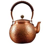Copper Tea Kettle, Hand-Hammered Stovetop Tea Pot with Infuser, 1.2L Vintage Copper Kettle for Gas Stove, for Stove Top