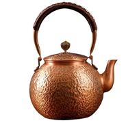 Copper Tea Kettle Stovetop - Thick Authentic Handcrafted Copper Teapot for Gas Stove, Tea Set, Whistling Kettle, 2.5L Capacity