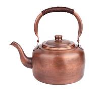 Copper Tea Kettle Stovetop Whistling, 3QT 5QT 7QT, Fast Boil, Vintage Rustic, Ergonomic Handle, for Gas Range, Propane, Fireplace, Camp Cooking(7Quarts)