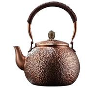Copper Teapot Copper Tea Kettle, 1500ml Red Copper Kettle with Non Slip Handle, Vintage Hammered Copper Teapot with Filter Holes, Tea Kettle for Stove Top