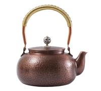 Copper Teapot Whistling Kettle 1.2L Tea Teawear for Restaurant Kitchen Hiking, 16x9cm, Brown