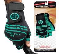 Copper Tech Pro Pickle Ball Women's Badminton & Tennis Glove Right Hand Worn (Black/Neon Green, One Size, Small to Medium)
