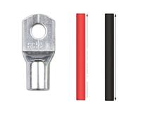 Copper Terminal, 10Pcs S50-8/10/12 Tinned Copper Cable Lugs Heavy Duty Wire Ends Battery Ring Crimp Terminals Connectors with Heat Shrink Tubing (Color : SC50-8 10PCS) (Color : Sc50 8 10pcs)