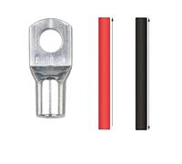 Copper Terminal, 10Pcs S50-8/10/12 Tinned Copper Cable Lugs Heavy Duty Wire Ends Battery Ring Crimp Terminals Connectors with Heat Shrink Tubing (Color : SC50-8 10PCS) (Color : Sc50 10 10pcs)