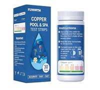 Copper Test Strips for Pool: 30 Counts Pool Copper Test Kit for Swimming Pool, Hot Tub and Spa - Accurate Metal Test Kit for Above-Ground & Inground Pools - Measures Copper Level 0-2 ppm