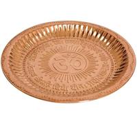 Copper thali Temple Home pooja work diwali festival laxmi wealth holy 5" inch For Diwali Pooja Type Thali Colour Gold Name Pooja