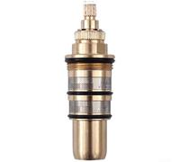 Copper Thermostatic Valve Cartridge Gold Finish For Faucets Water Temp Control 20-90 Degrees High Pressur Construction Simple Setup Compatible With Many Tap Designs Home(B)