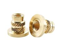 Copper Threaded Nut Inserts M2 .5 M3 M4 M5 M6 M8 Notebook 3D Print Flange T-Nuts Knurled Thread Hot Melt Heating Insert Nuts(30pcs,M3x6.3x4.6x5.5)