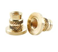 Copper Threaded Nut Inserts M2 M2.5 M3, M4 M5 M6 M8 3D Print Flange T-Nuts Knurled Thread Hot Melt Heating Insert Nuts(200PCS,M3x5.4x4.6x5.5)