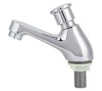 Copper Time Delay Faucet with G12 Thread - Single Cold Basin Tap for Kitchen Bathroom & Public Use