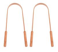 Copper Tongue Cleaner Traditional Ayurvedic Design, Pack of-2, Reduce Bad Breath, Tongue Scrubber, Easy to Use, Tongue Scraper for Oral Care & Hygiene