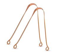 Copper Tongue Scraper for Adults (2 Pack), 100% Pure Copper, Naturally Anti-Microbial, Banishes Bad Breath and Maintains Oral Hygiene, Tongue Cleaner