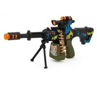 Copper Top 65 cm Kids Toy Machine Gun with Lights & Sounds - Rotating Bullet Belt, Bipod & Scope - Battery Operated Toy Rifle for Boys & Girls Ages 3 Camo Design