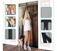 Copper Top - Magnetic Fly Screen Door, Patio Insect Door Screen Screen Mesh Curtain (210CM x 90CM) (Black)