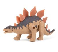 Copper Top Walking Stegosaurus Dinosaur Toy with Lights & Roaring Sound - Realistic Battery Operated Dino Figure for Kids, Green & Brown Colours, 29cm Large Interactive Jurassic Toy (Brown)