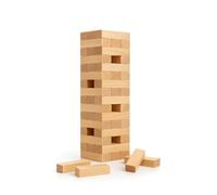 Copper Top Wooden Block Tower Game, 51 Pcs Classic Stacking Blocks for Kids & Family Fun, Educational Skill Building Toy for Boys & Girls Age 3+