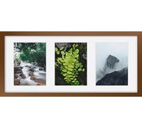 Copper Triple Aperture Picture Frame For Three 6x8 Inch Photos - Multi Photo Collage Frame with White Mount - Wall Hanging Frame for Family, Wedding, Travel & Nature Pictures