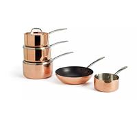 Copper Triply Cookware Set, 5-Piece Pan Collection with Stainless Steel Handles
