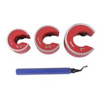 Copper Tubing Cutter Set, Automatic Copper Pipe Cutter Tool Set with 1/2in 3/4in 1in Cutters, Close Quarters Copper Tube Cutter for Automobile Brake Lines and Cooling