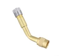 Copper Tyre Valve Extension Adaptor, Angled Valve Stem Adaptor for Motorcycle Car For Electric Scooter, Narrow Space Wheel Hub Inflation Tool Connector(45度)