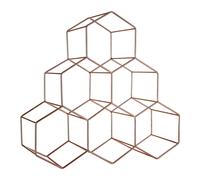 Maison by Premier Minimalist 6 Botttle Copper Finish Wine Rack, Geometric Structure Bottle Rack For Cupboard, Sturdy Wine Rack