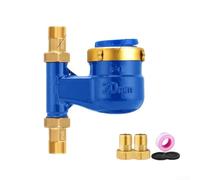Copper Vertical Water Meter, All Copper Flow Meter with DN15 DN20 DN25 Sizes, Heavy-Duty Brass Cold Water Counter for Household Rental and Garden, Inline Pipe(DN20)