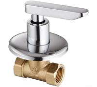 Copper Wall Mounted Shower Valve, Concealed Quick Open Faucet for Bath and Solar Systems, Long-lasting Silver Finish, Compact Size(C)