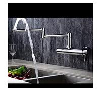 Copper Wall Type Universal Rotary Universal Folding Telescopic Kitchen Tap, Washing Dishes Basin Sink, Lengthened Faucet(Cold and hot)