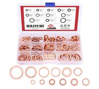 Copper Washer, Hilitchi 300-Pcs Flat Ring Copper Washers Assortment Kit - 12 Size