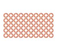 Copper Washer Kit, High Heat Resistant Flat Crush Sealing Ring Gasket Set for Fuel Injector Nozzle Generators Ships Automobiles Machinery 50Pcs