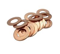 Copper Washer Sealing Ring, 5 Pcs 2mm Thick M6 M8 M10 M12 M14 M16 M18 M20 M24 M26 O Ring Gasket Sealing Copper Washer Flat Seal Fitting(M17x25x2mm)