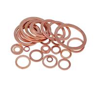 Copper Washer Sealing Ring, M4 M5 M6 M8 M10 M12 M13 M14 M16 M17 M18 M20 M22 M24 M26 Boat Red Brass Copper Crush Sealing,(M6x10x1 30pcs)