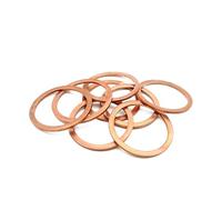 Copper Washers, T3 Red Copper Flat Washer M10 Thin Sheet Seal Gasket 10mm