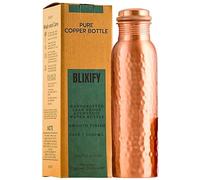 Copper Water Bottle - 34 oz Ayurvedic Design - 100% Pure Handmade Eco-Friendly BPA Free Heavy Duty Lab Tested